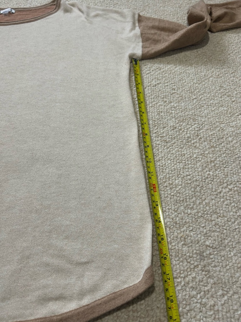 Smartwool shadow pine color block Cream and Tan Crew Neck Sweater X- Large - Picture 10 of 10